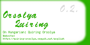 orsolya quiring business card